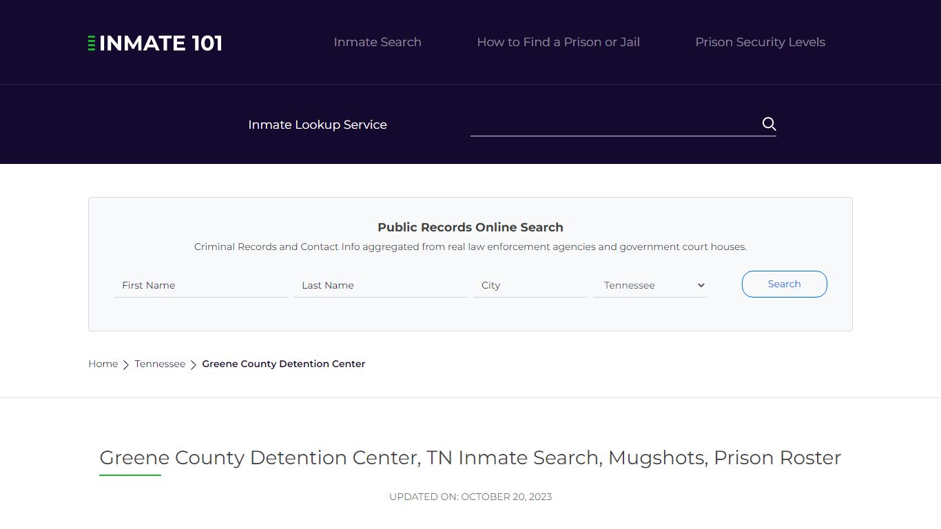 Greene County Detention Center, TN Inmate Search, Mugshots, Prison ...